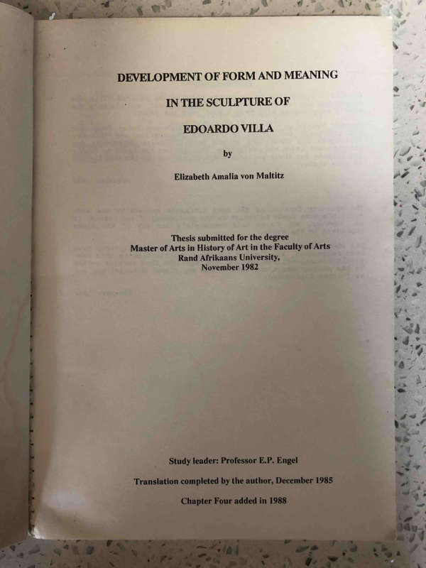 Development of Form and Meaning in the Sculpture of Edoardo Villa