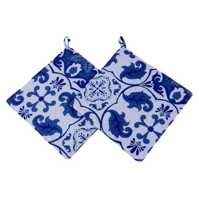 Robyn Valerie Cape Blue Pot Holders, Set Of 2