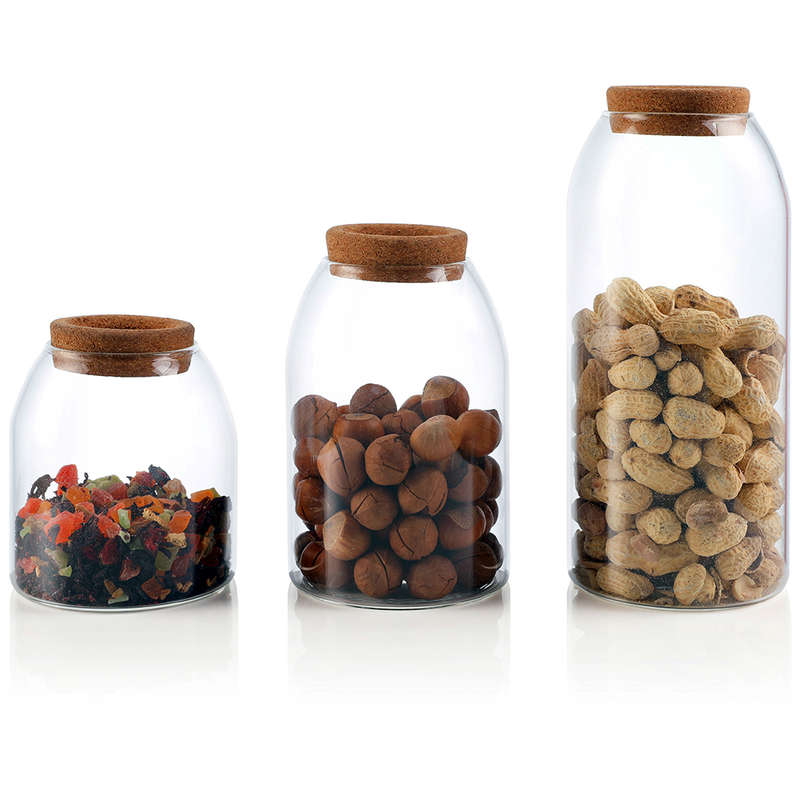 Glass Storage Jar With Cork Lid