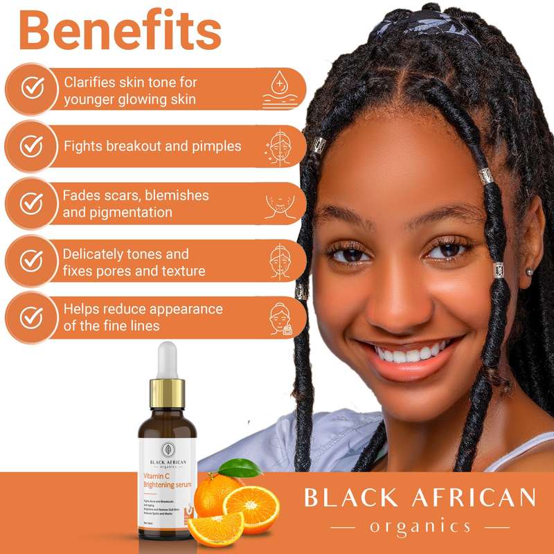 Vitamin C & Hyaluronic Acid Brightening Face Serum | Infused with Melavoid & Squalene, Targeting ...