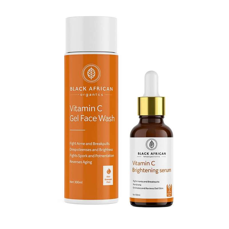 Vitamin C Glow Duo  Brightening Serum + Foaming Cleanser Set for Acne, Dark Spots & Radiant Sk...