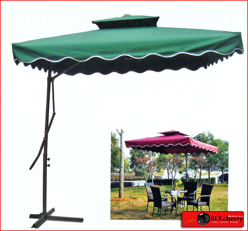 Large mechanical canvas umbrella