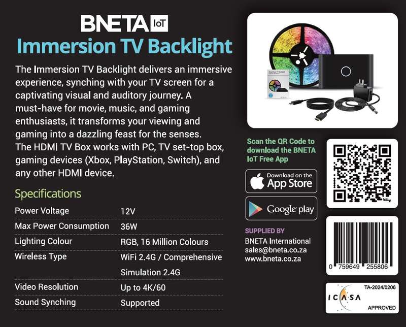 BNETA IoT Immersion TV Backlight