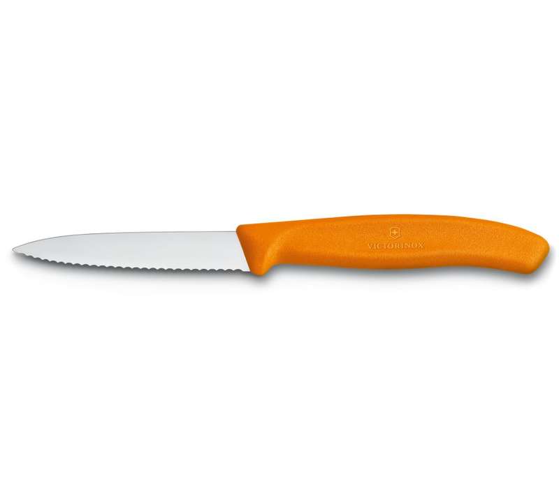 Victorinox SwissClassic Paring Knife Wavy Edge Orange V6.7636.L119