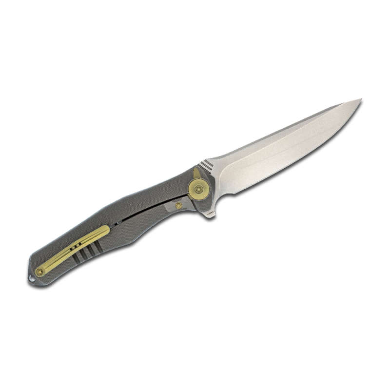We Knife 702A Integral Grey Handle Hand Rubbed Satin Blade Knife