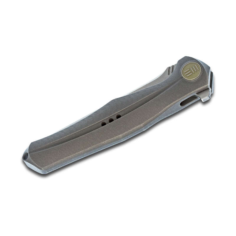 We Knife 702A Integral Grey Handle Hand Rubbed Satin Blade Knife