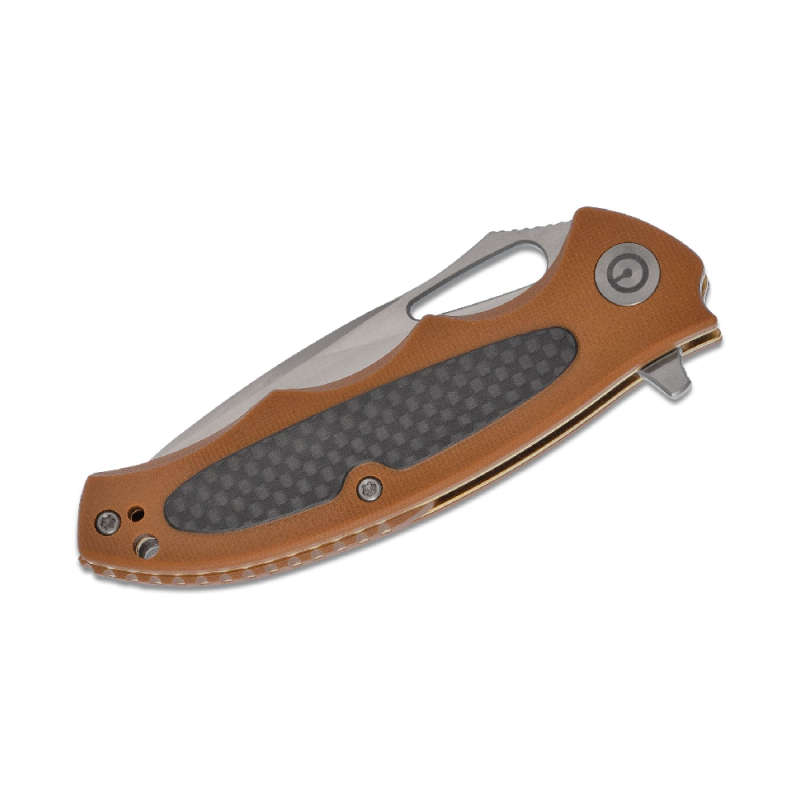 WE Shard Flipper Knife G10 Handles with Carbon Fibre Overlays - C806B