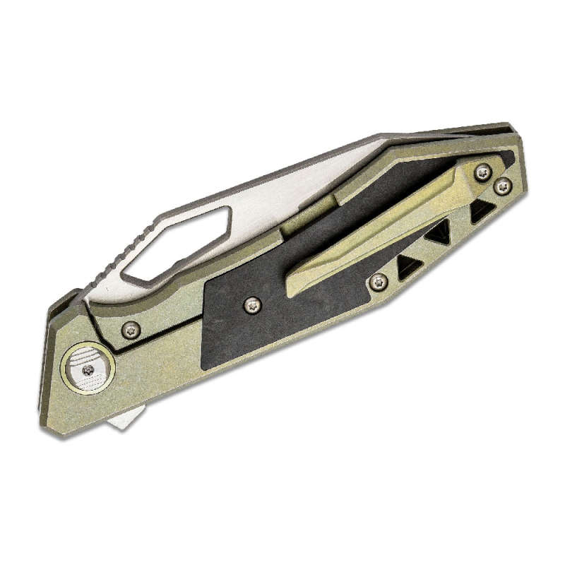 BESTECH Knives Fractal Frame Lock Flipper Knife Green BT1907B