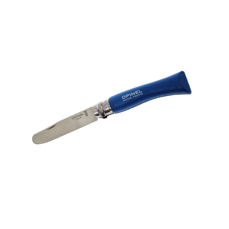 OPINEL NO7 ROUND ENDED STAINLESS SAFETY BLUE KNIFE- OP001697