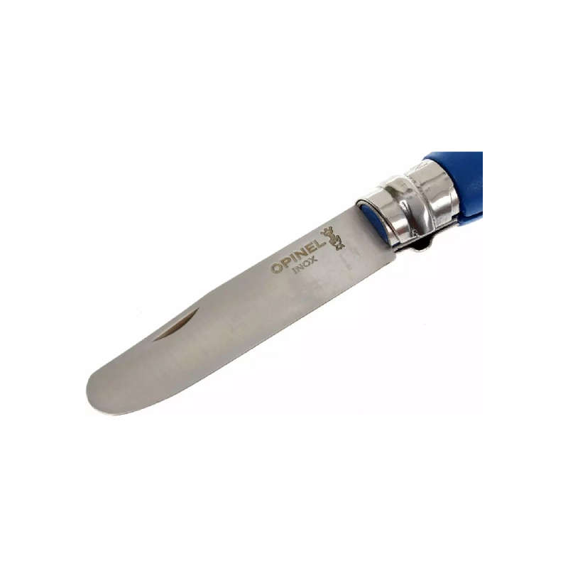 OPINEL NO7 ROUND ENDED STAINLESS SAFETY BLUE KNIFE- OP001697