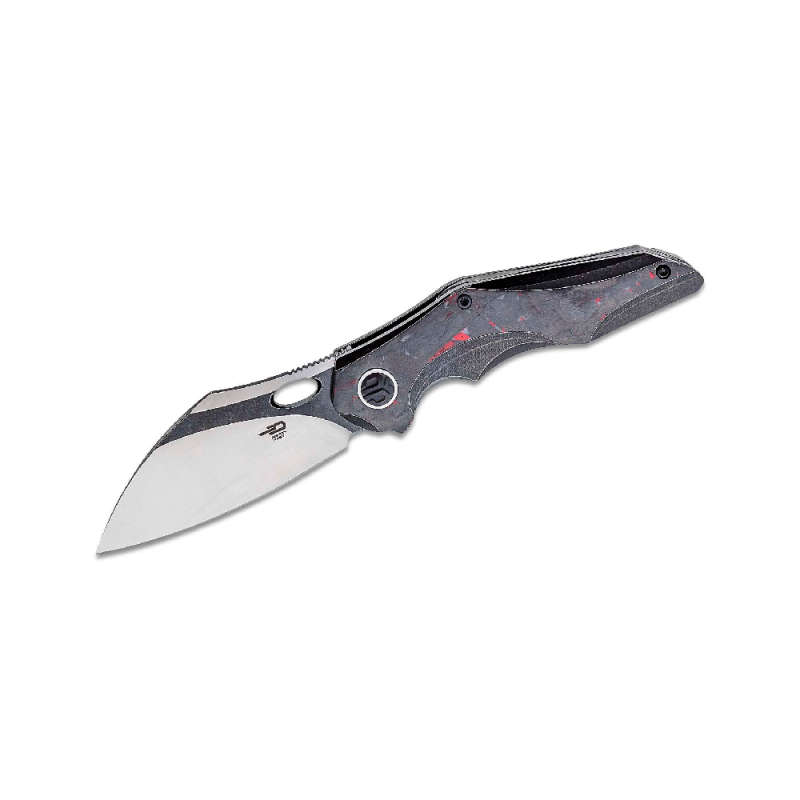 BESTECH Nogard Black Titanium and Red Marbled Carbon Fibre Handle - BT2105D