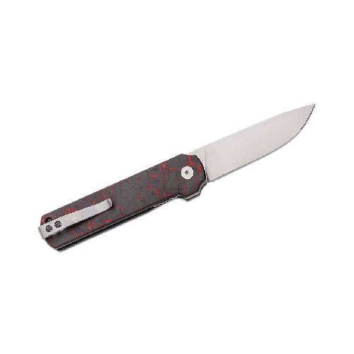 QSP QS144-D LARK-LINER LOCK  14C28N SATIN RED SHREDDED CF OVERLAY G10