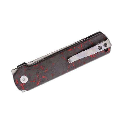 QSP QS144-D LARK-LINER LOCK  14C28N SATIN RED SHREDDED CF OVERLAY G10