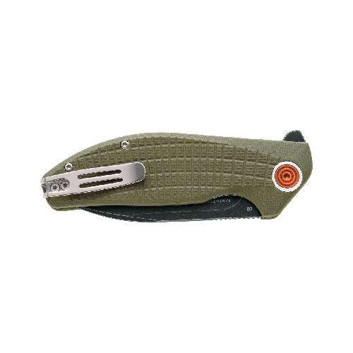 Black FOX Acutus Folding Knife D2 Black PTFE Stone Washed - BF-764 OD