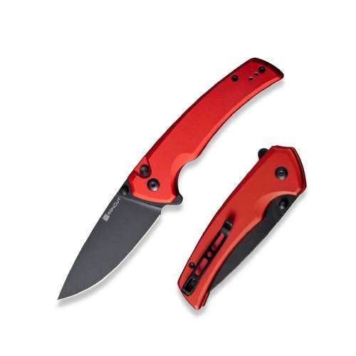 SENCUT SERENE RED ALUMINIUM HANDLE BLK STONEWASH D2 BLADE - S1022B-2