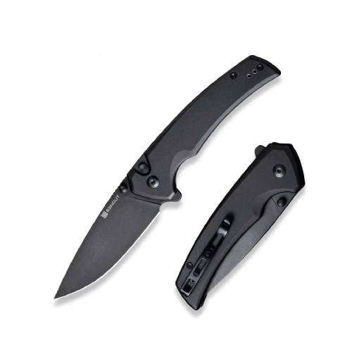 SENCUT SERENE BLK ALUMINIUM HANDLE BLK STONEWASH D2 BLADE - S1022B-1