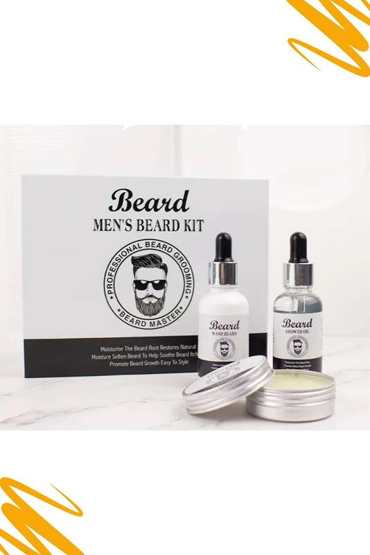 3 Piece Men's Beard Grooming Kit Value Gift Set