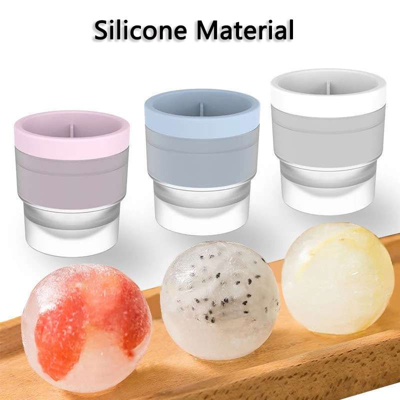 3 Round Ice Cube Mold Large Ice Balls Maker With Lid Silicone