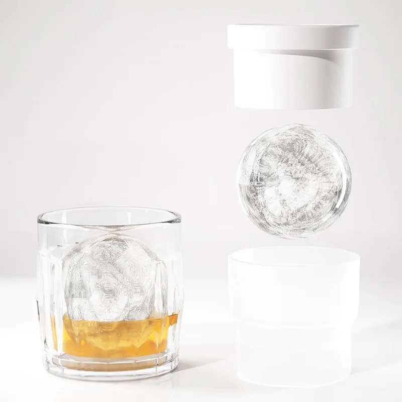 3 Round Ice Cube Mold Large Ice Balls Maker With Lid Silicone