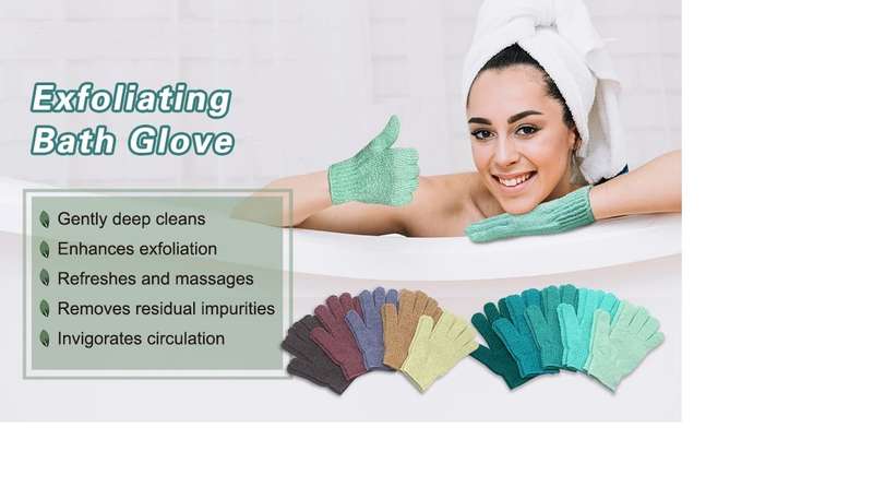 Shower Exfoliating Scrub Gloves Body - Pack Of 2