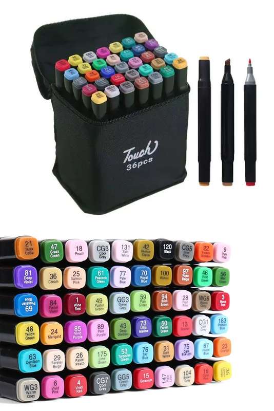 Highlighter Marker Pen Set, Double Sided Alcohol Art Markers 36s