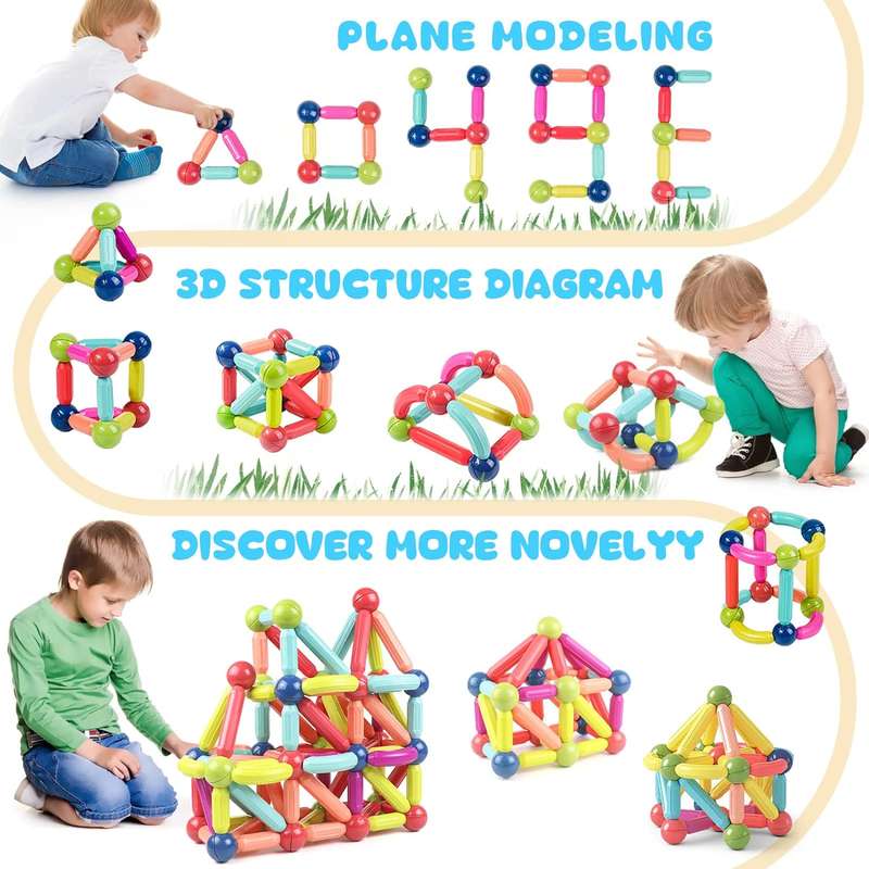 42 Piece Magnetic Sticks &amp; Ball Building Block Set
