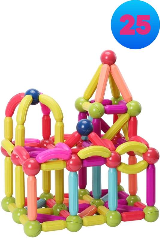 25 Piece Magnetic Sticks & Ball Building Block Set
