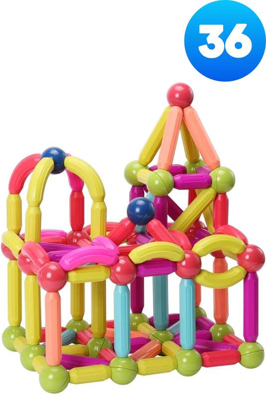 36 Piece Magnetic Building Stick & Ball Block Set