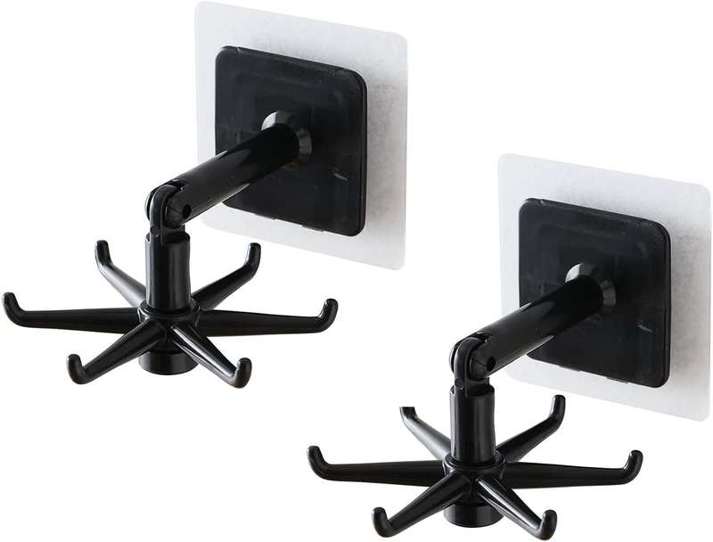Rotating Folding Hook Multi-purpose Hanging Utensil Holder - Set Of 2