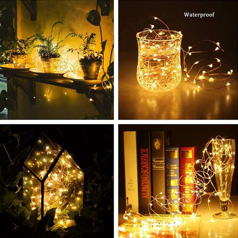 Led String Lights Battery Operated 50 light 5m Warm White - Outdoor