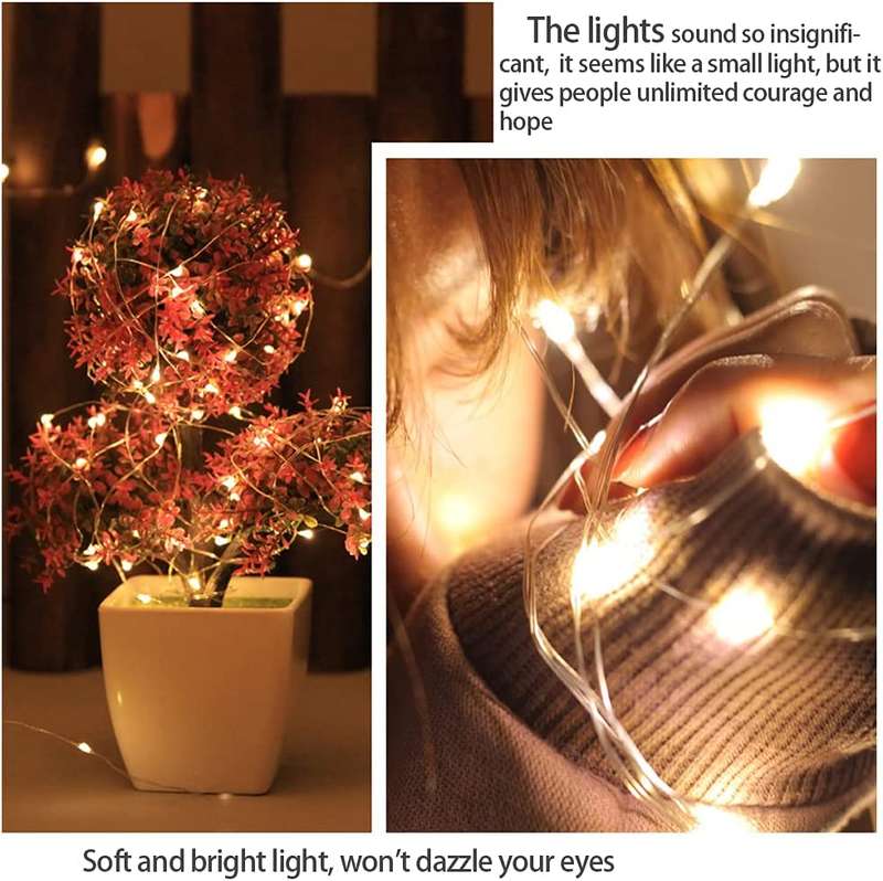 Led String Lights Battery Operated 50 light 5m Warm White - Outdoor