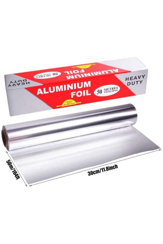 50m Heavy Duty Aluminum Cooking Foil Wrap 300mm X 50m
