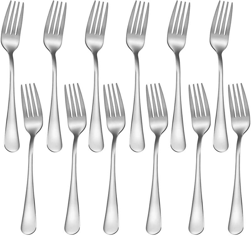 Dinner Forks, 12 Pcs Set, Premium Food Grade Stainless Steel Silverware