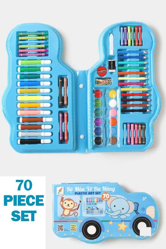70 Piece Non Toxic Art Stationary Colouring Set