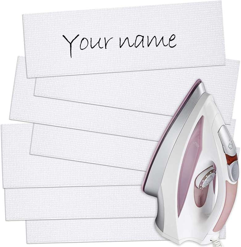 Writable Iron On Name Clothing Labels  WITH MARKER  Pre-Cut Iron On Clothing Name Labels Tags f...