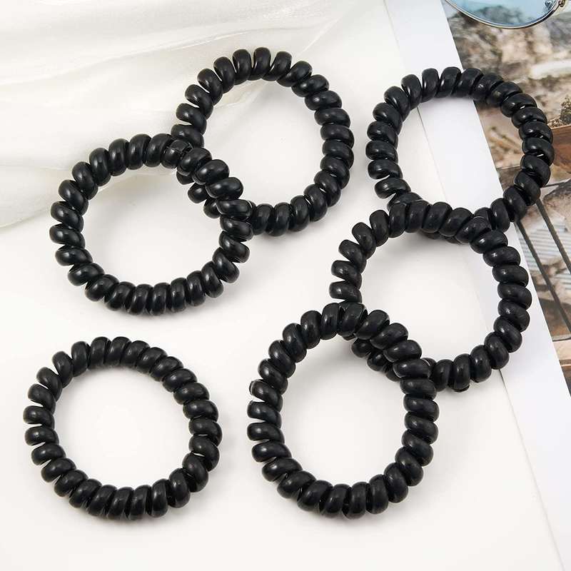 Senza Spiral Hair Ties-Black 20 PCS