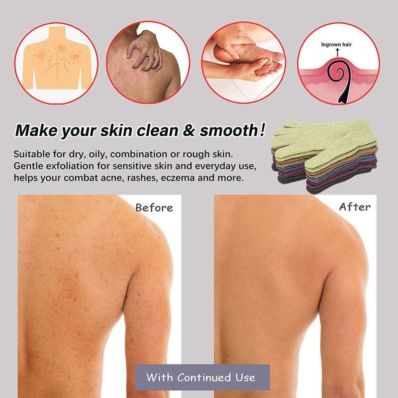 Shower Exfoliating Scrub Gloves Body - Pack Of 2