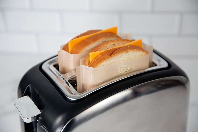 SENZA REUSABLE NON STICK TOASTER BAGS-PACK OF 4 - BPA FREE 180mm x 160mm