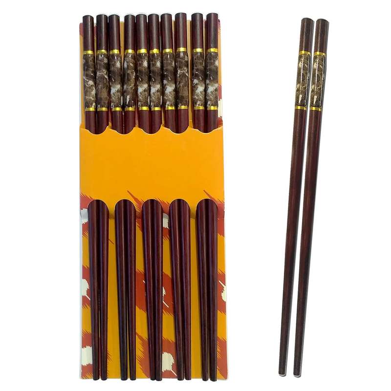 5 Pairs Reusable Chopsticks Set - Natural Bamboo Japanese Chopsticks