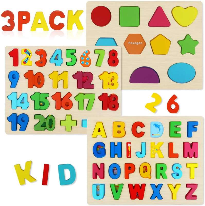 Kids Wooden Puzzles - 20 x 20cm (2 Assorted PUZZLES)