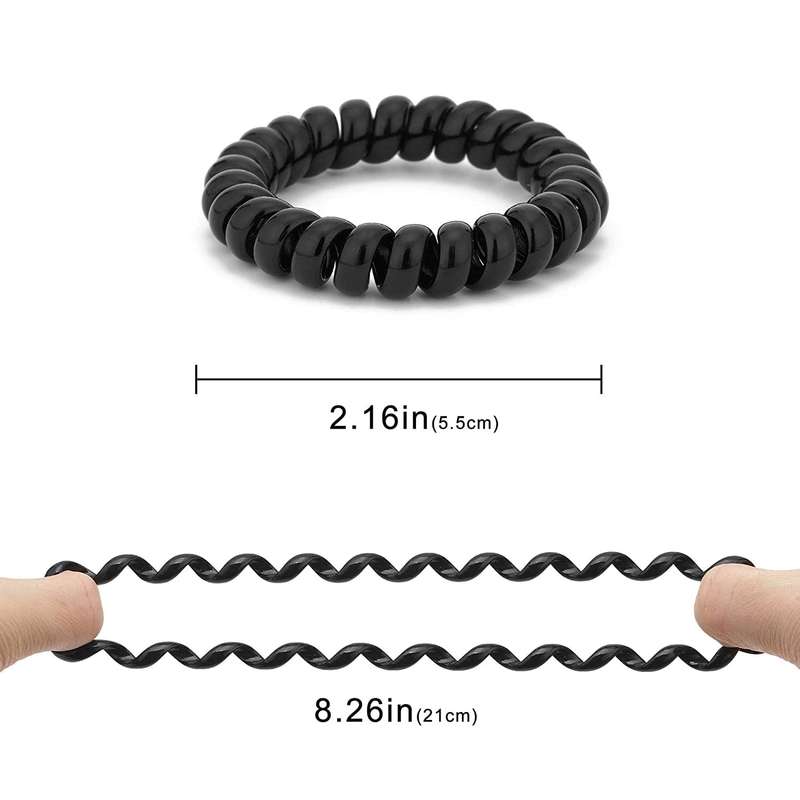 Senza Spiral Hair Ties-Black 20 PCS