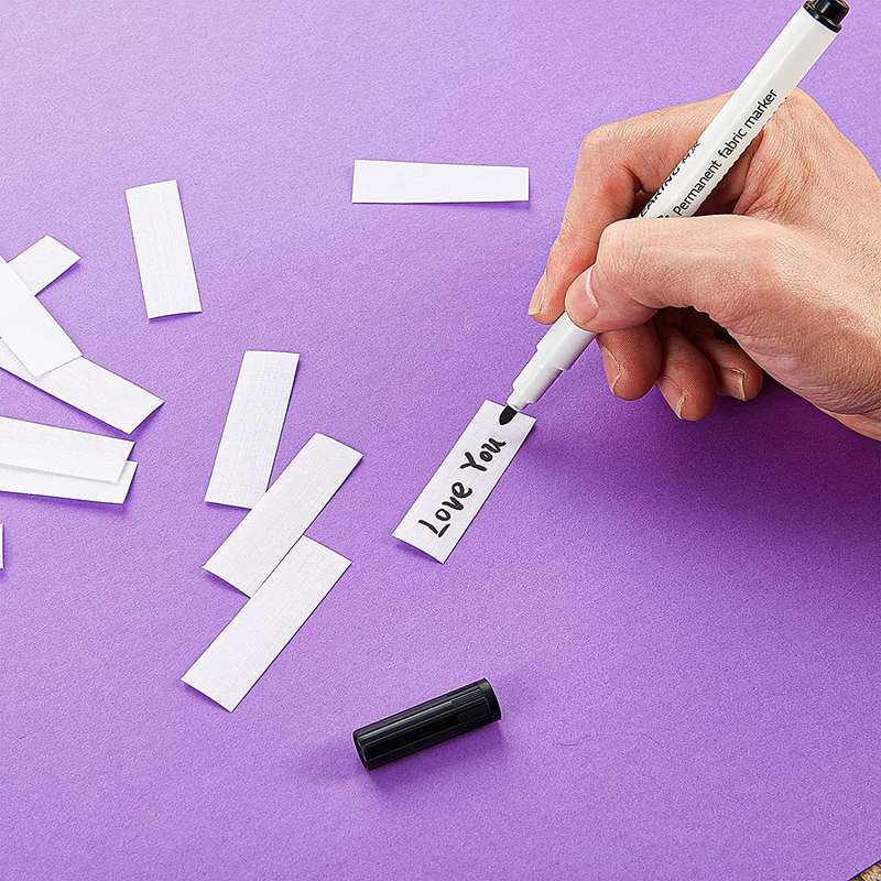 Writable Iron On Name Clothing Labels  WITH MARKER  Pre-Cut Iron On Clothing Name Labels Tags f...