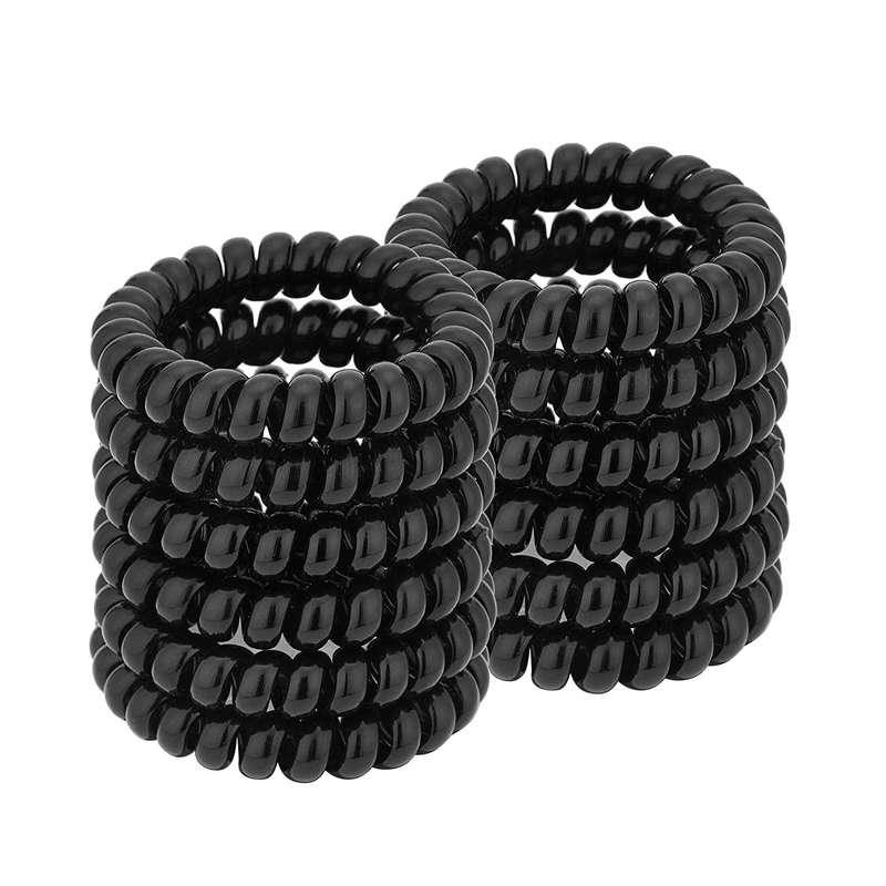 Senza Spiral Hair Ties-Black 20 PCS