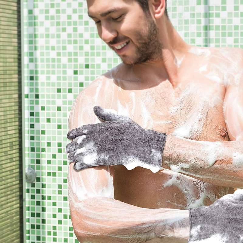 Shower Exfoliating Scrub Gloves - Pack Of 2 Pairs