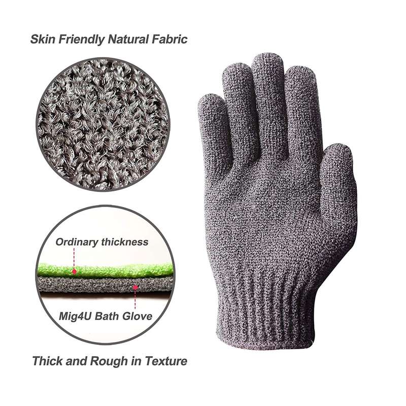 Shower Exfoliating Scrub Gloves - Pack Of 2 Pairs