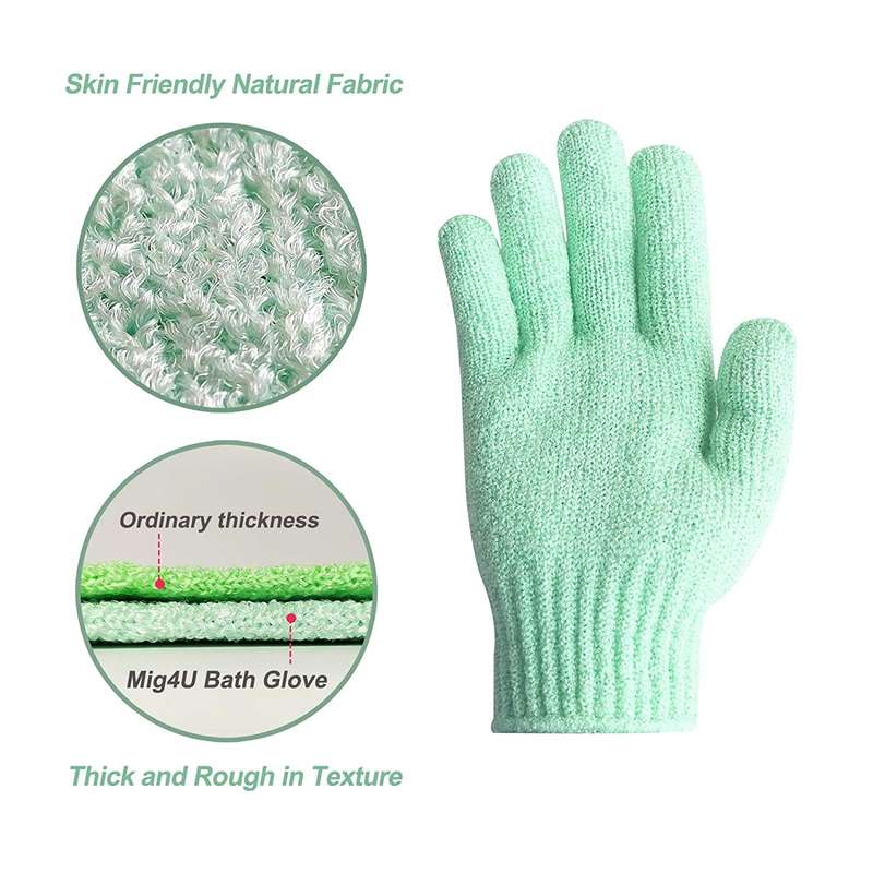 Shower Exfoliating Scrub Gloves - Pack Of 2 Pairs
