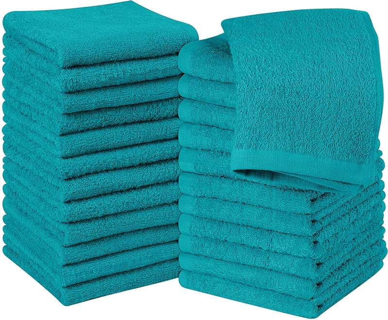 FACE CLOTHS SET - PACK OF 15 MIXED COLOURS