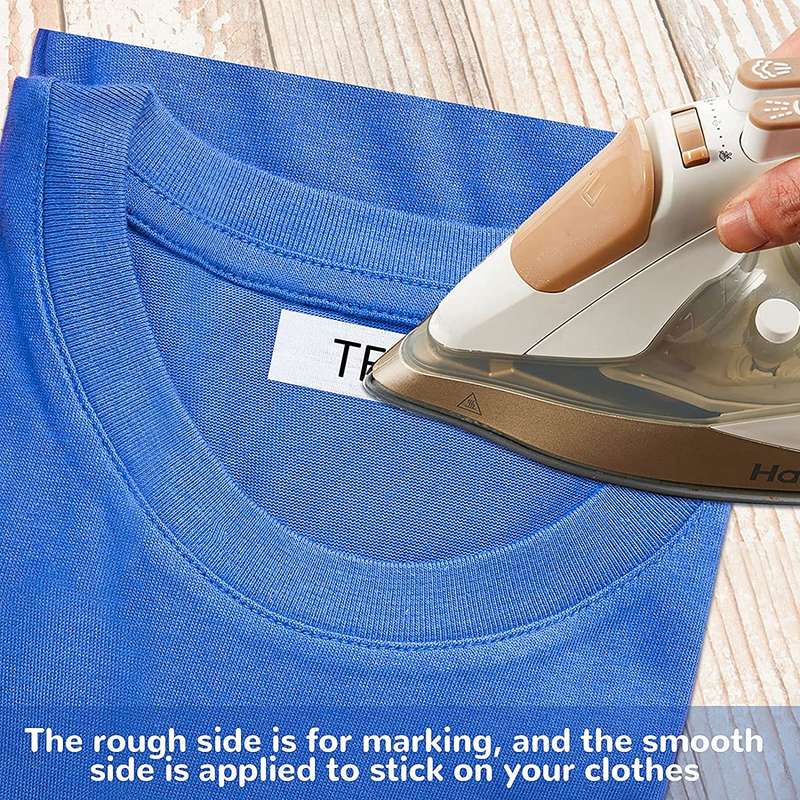 Writable Iron On Name Clothing Labels  WITH MARKER  Pre-Cut Iron On Clothing Name Labels Tags f...