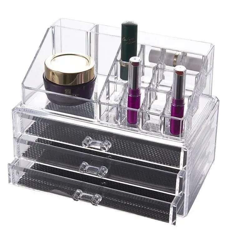 Acrylic Cosmetic and Jewellery Organizer Storage Holder with 3 Drawer