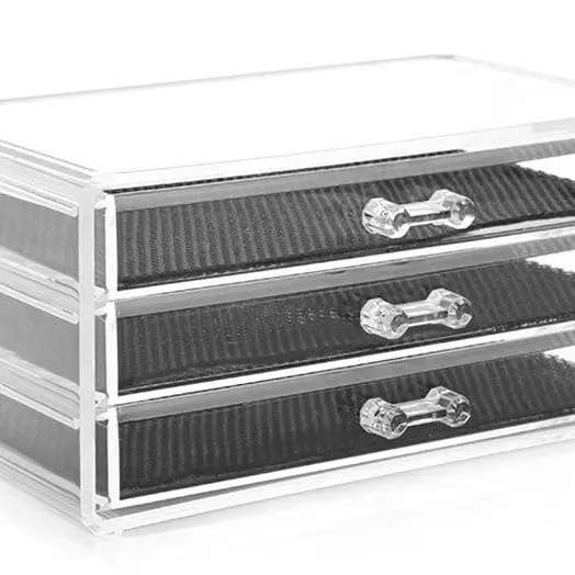 Acrylic Cosmetic and Jewellery Organizer Storage Holder with 3 Drawer